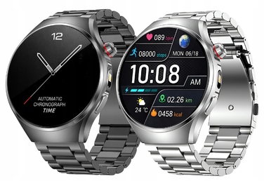 Смарт-годинник Lazird Zegarek з AMOLED-дисплеєм, вимірюванням тиску та рівня глюкози, чорний