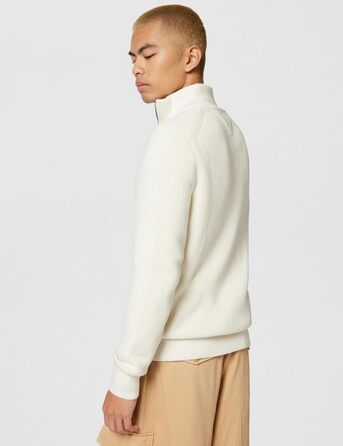 Кардиган чоловічий Tommy Hilfiger з блискавкою, в'язаний, бавовна, білий (Іворі)