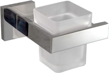 Stainless Steel Toothbrush Holder Bath Drinking Glass Tumbler with Holder Wall Mount, Polished Surface, K7007P
