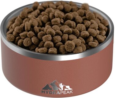 Миска для собак Hydrapeak, неслизька з нержавіючої сталі, велика та маленька, 907 мл / 1,8 л, різні розміри, (4 чашки, Графіт) Сіра (Графіт//Nature's Delight)
