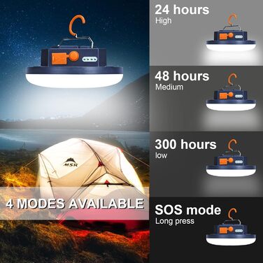 LED Camping Lamp 2000 Lumens Camping Lantern with 9900mAh Power Bank Rechargeable Tent Light, Searchlight Camp Light with Hook Emergency Light for Power Outages, Hiking, Camping, Emergency