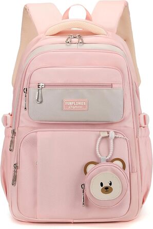 Дитячий рюкзак Makukke для школи, водонепроникний, 30L, для 5 класу, зелений (рожевий)