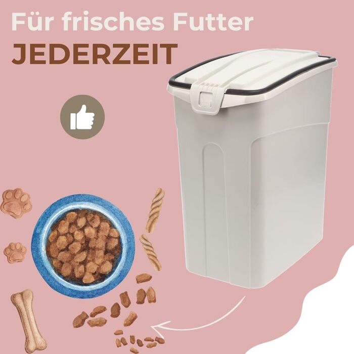 Airtight Food Container with Lid - 54L Pet Food Storage Box for Dog & Horse Dry Food