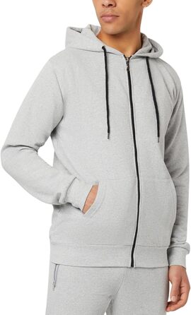 F London Худі з блискавкою для чоловіків - капюшонний пуловер з блискавкою. Ідеальний для повсякденного носіння та спорту (XXL, Сірий)