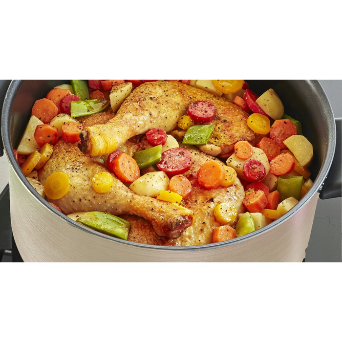 Каструля традиційна з кришкою Tefal Blossom G1744624, алюмінієва, для індукційних плит, 5,2 л