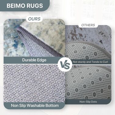 BEIMO Килим для вітальні, абстрактний дизайн, короткий ворс, 120x170 см, блакитний градієнт, для спальні, ванної, їдальні, коридору, антиковзаючі, легко миється