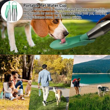 Вода для собак Taozoey 750мл: пляшка-поїльник з мискою, антибактеріальна, витокозахисна, для подорожей та прогулянок