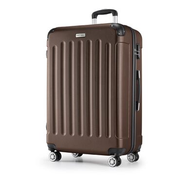 Валіза MERISH 3шт. з жорсткою оболонкою, коліщата-двоколіща, 9 кольорів (коричневий, XL)