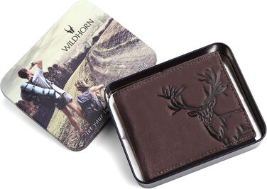 Чоловічий шкіряний гаманець WildHorn Antlers Hunter (темно-коричневий)