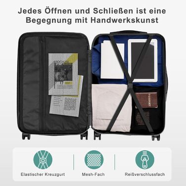 Набір валіз LEADZM 3 шт. з захистом кутів, ABS, телескопічний ручка, ручна поклажа, контрастне кольорове рішення (кремово-білий)