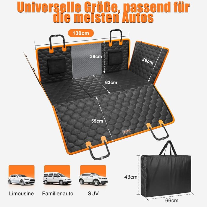 Накидка для собак у машину JOEJOY, захист заднього сидіння, водовідштовхувальна, стійка до подряпин, з кріпленням для безпеки, нова модель