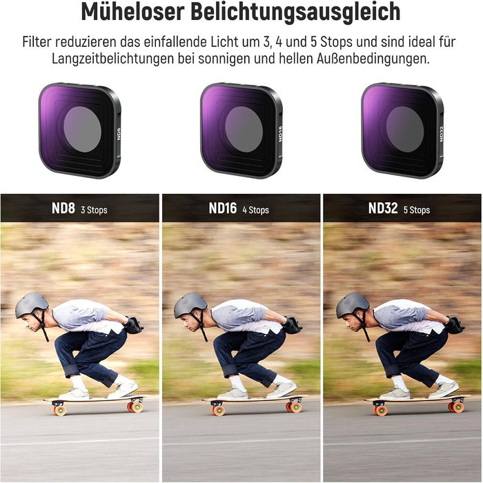 Фільтри NEEWER CPL ND для GoPro Hero 13, 12, 11, 10, 9 - комплект 6 шт. (CPL, ND8, ND16, ND32, ND64, ND1000)