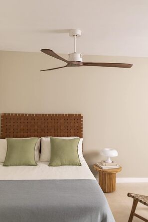Вентилятор стельовий CREATE WINDLARGE XL чорний з лопатями з темного дерева, з пультом, 152 см, 40W, DC-мотор, 6 швидкостей, таймер, літній/зимовий режим, Wi-Fi
