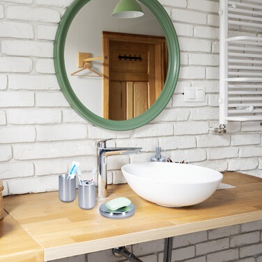 Relaxdays 5-piece Bathroom Set Stainless Steel