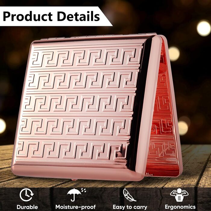 Металеве етажерка для сигарет 84 мм, 3.34 дюйма, для King Size, 14 шт, захист RFID-картки (King Size 20 шт, Labyrinth Pink)