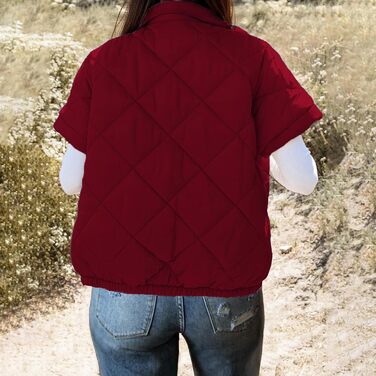 Жіноча жилетка Steppweste, з коміром-стійкою, без рукавів, на блискавці, осінньо-зимова, трендова верхня одежда (червона, для подорожей, однотонна)