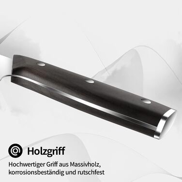 Японський ніж Kiritsuke від Plys: професійний кухарський ніж з нержавіючої сталі з дерев'яною ручкою