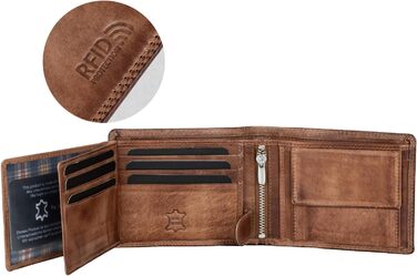 Чоловічий гаманець Volmer Leder з RFID-захистом, антикварний коричневий, місткий (9+4 картки)