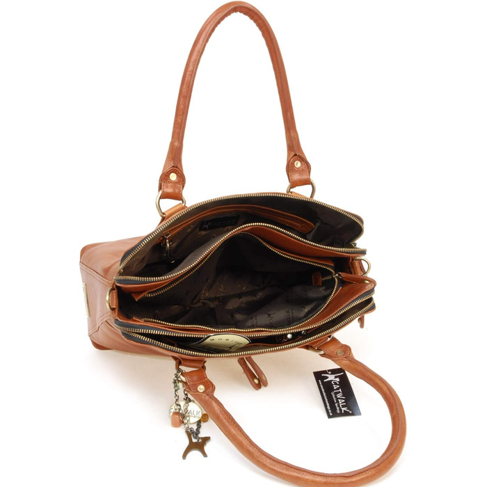 Сумка жіноча шкіряна Catwalk Collection Victoria (світло-коричнева) - велика сумка-тоут на плече з відстібним ременем