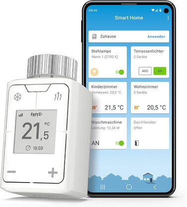 FRITZ!DECT 302 - розумний терморегулятор для опалення, сумісний з FRITZ!Box та звичайними термостатичними клапанами