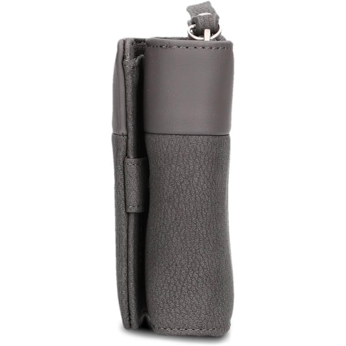 Two Ladies Wallet Eva EVW15 compact wallet, 6 card slots, ONE bill compartment, ONE see-through pocket, coin pocket on the outside, compartment for shopping trolley coins, modern and elegant wallet (Nubuk-Stone)