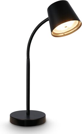 LED лампа BRILONER настільна бездротова з торшером, поворотна, з акумулятором, замінна світлодіодна лампа, нічна лампа, лампа для читання, офісна лампа, чорна, 38,5 см