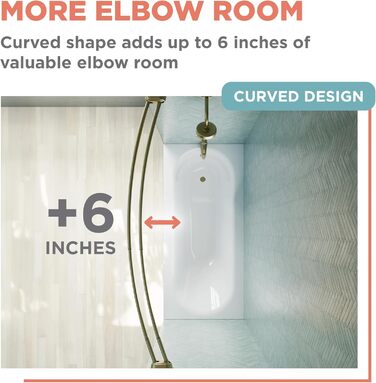 Двопрогінна натяжна штанга для душу Zenna Home, без свердління, 127-183 см, золота, нержавіюча сталь