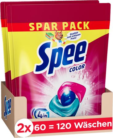 Капсули для прання кольорових речей Spee Power Caps Color, аромат Fresh, 120 шт.