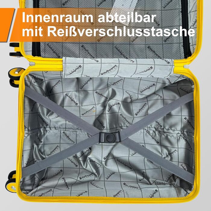 Чемодан Ribelli Handgepäck, 70л, жорсткий, з телескопічним ручками та TSA-замком, на 4 колесах, комплект L-XL-XXL