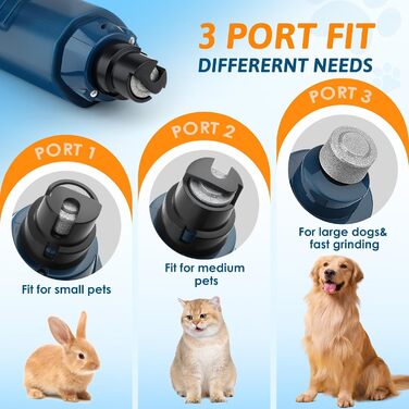 Шліфувальник та ножиці для обрізання кігтів собак, 5-ступеневий шліфувальник для собак з 2 LED-підсвітками. Підходить для великих, середніх та маленьких собак та котів