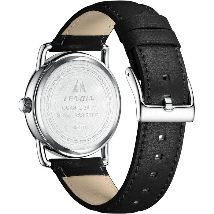 Годинник чоловічий LN LENQIN вологостійкий військовий з комфортним ремінцем, спортивний, чорний