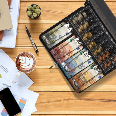 Cash Box з дошкою для підрахунку євромонет