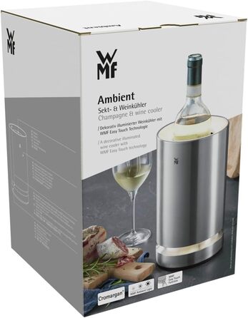 WMF Electric Bottle Cooler, Sparkling Wine or Wine Cooler Electric, Cooling Sleeve, LED Lighting