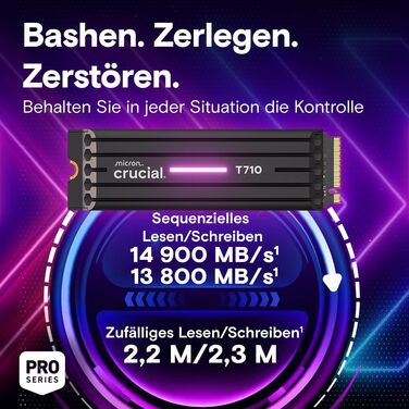 SSD Crucial P5 Plus Gen5 1TB M.2 NVMe PCIe 5.0 - Внутрішній SSD для ПК та ноутбука