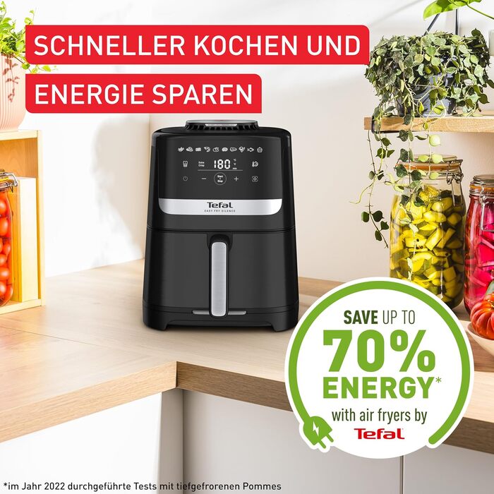 Фритюрниця Tefal Easy Fry Silence 7л, біла - аерофритюрниця з тихим режимом та 10 програмами приготування, EY8421E0