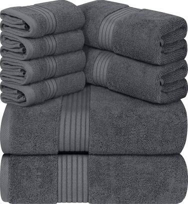 Utopia Towels 4-Piece Luxury Bath Towel Set, (68x137 cm), 100% Ring-Spun Cotton, 600 g/m², Lightweight and Highly Absorbent, Gym, Spa, and Hotel (black)