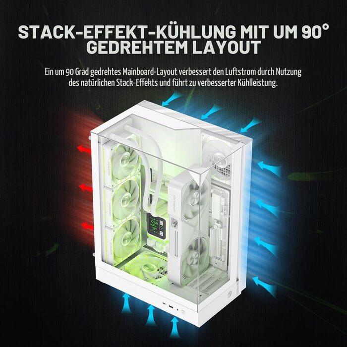 Ігровий корпус GameMax T20 BK M-ATX, панорамне загартоване скло 270°, вертикальна установка GPU, 2x120мм ARGB вентилятори, підтримка радіатора 360мм, SFX/SFX-L, BTF-Ready, чорний