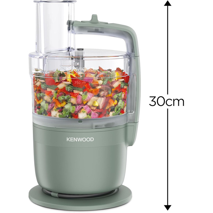 Кухонний комбайн Kenwood MultiPro Go FDP22.130GY, 900 Вт, компактний, блакитний, 1.3 л