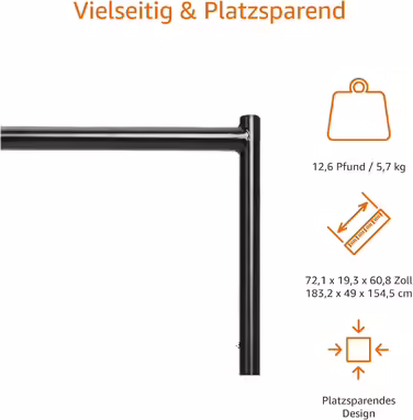 Amazon Basics Clothes Rack, 1.82 x 1.52 m, Black