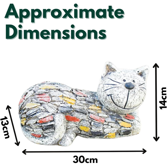Garden Mile Unique Outdoor Garden Figure Made of Artificial Resin, Cat Statue with Traditional Stone Effect, Weatherproof and Eye-Catching, Garden Sculptures and Statues for Pond, Terrace and…