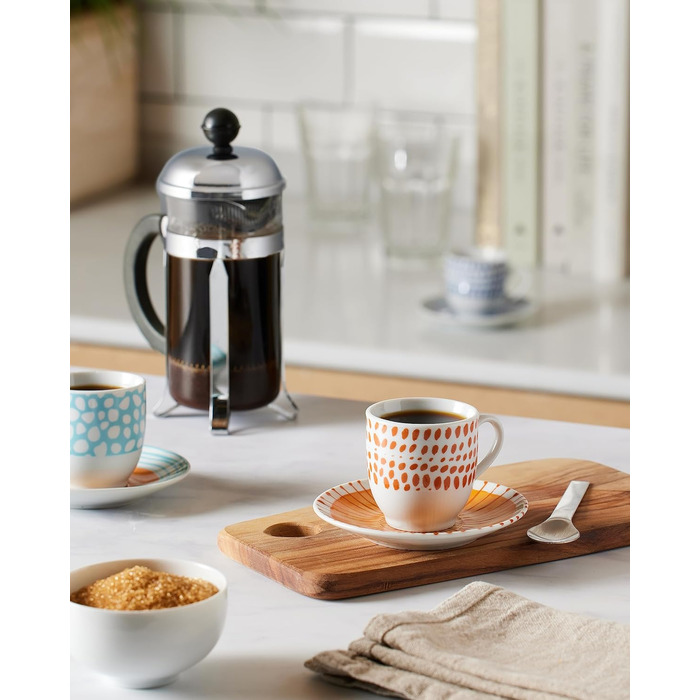 Villa d'Este Home Tivoli, Marea Espresso cups with saucer, set of 6