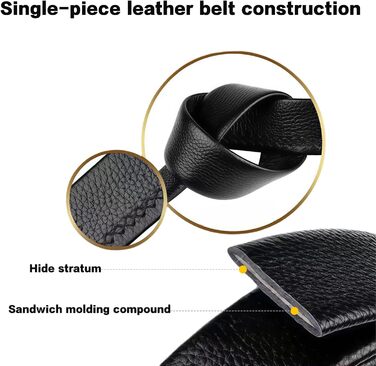 Чоловічий шкіряний ремінь автоматичної застібки без отворів, 35 мм, регульований, для ділових костюмів та джинсів, з антицарапинною пряжкою, елегантний дизайн