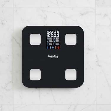 Електронні аналітичні ваги для ванної кімнати Slim, чорні — з підтримкою української мови в додатку