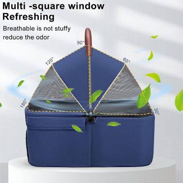 Дитяча та собача коляска 2-в-1, складна, з 4 колесами, для цуценят та кошенят, з тримачем для напоїв, водонепроникною оббивкою та сонцезахистом (Блакитна)