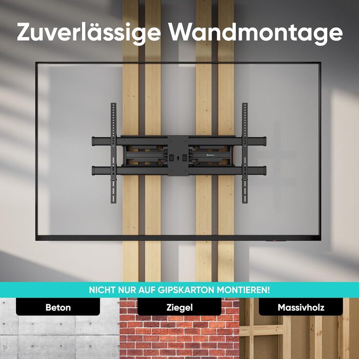 Кронштейн для телевізора ONKRON M10-B: поворотний, для телевізорів 42-120 дюймів, до 100 кг, VESA 1000x600, чорний