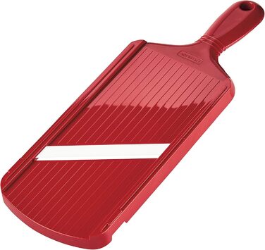 Терезка Kyocera Universal для овочів та фруктів, червона, з керамічними лезами, з захистом пальців, ергономічна, з отвором для підвішування