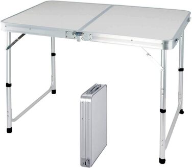 Складний алюмінієвий стіл 120 см для пікніка, кемпінгу, саду та вечірок. 3 регульовані висоти.