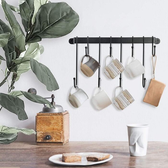 AJART Coffee Cup Hook Shape Hand-Forged (43.2 cm), Free and very flexible for utensil holder