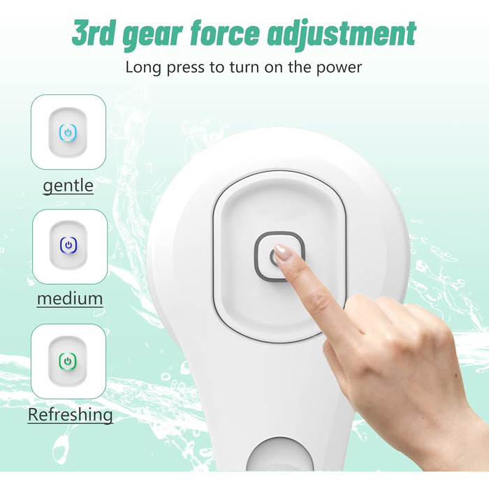 6-in-1 Electric Back Brush, Shower Brush with 6 Multifunctional Cleaning Heads, Body Brush 360° Rotation, IPX7 Waterproof 3 Speed Spin Cleaning Brush for Men Women