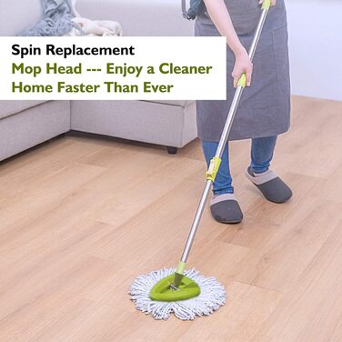 EasyWring Spin Mop Refill Pack, compatible with O-Ceda, microfiber spinning mop heads, replacement mop head, 6 pieces